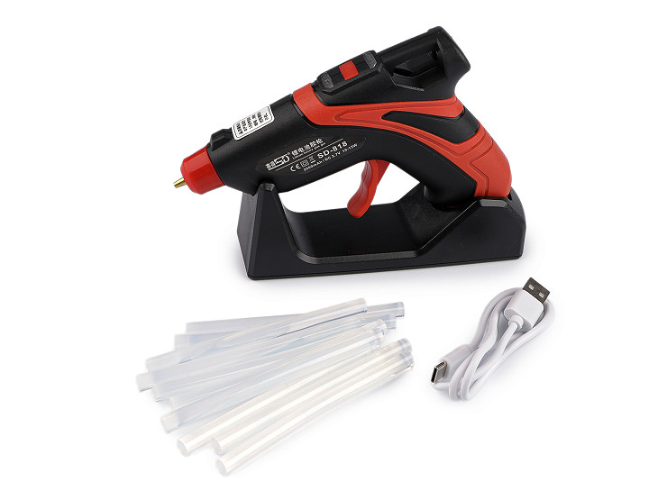 Bezdrôtová tavná pištoľ na lepidlo Ø7 mm s USB dobíjacím stojanom