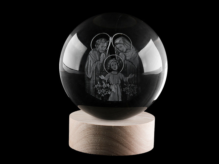 Sferă de sticlă iluminată cu LED Ø10 cm