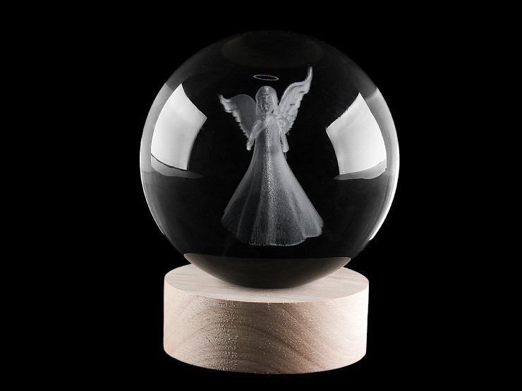 LED svítící skleněná koule Ø10 cm