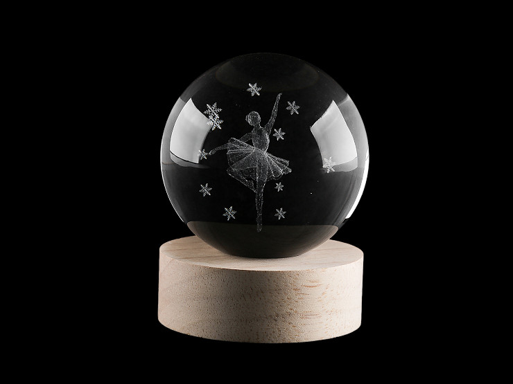 LED svítící skleněná koule Ø8 cm