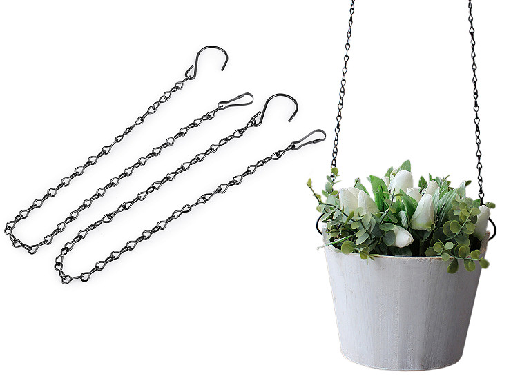 Metal chain for hanging decorations, flower pots 50 cm