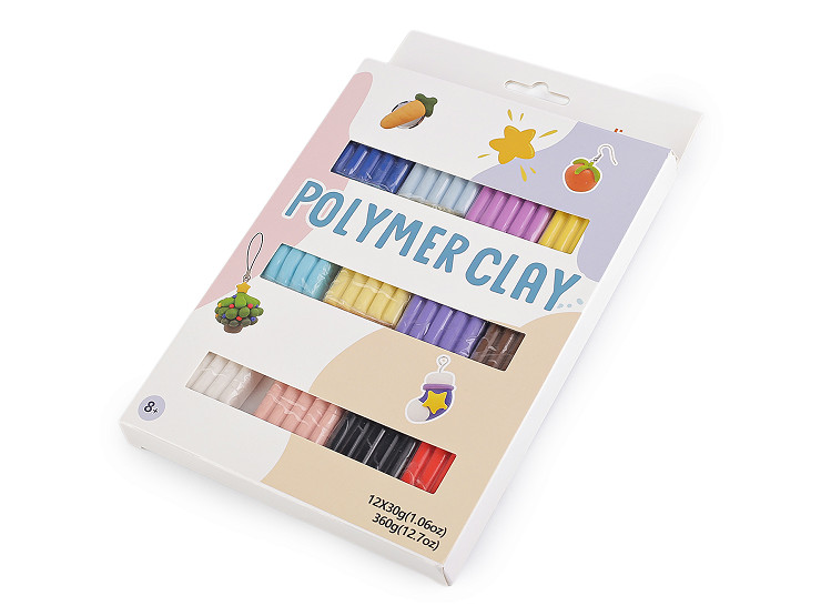 Modelina / glinka polimerowa termoutwardzalna zestaw 12x30 g 