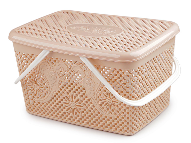 Plastový košík s víkem 20x35 cm