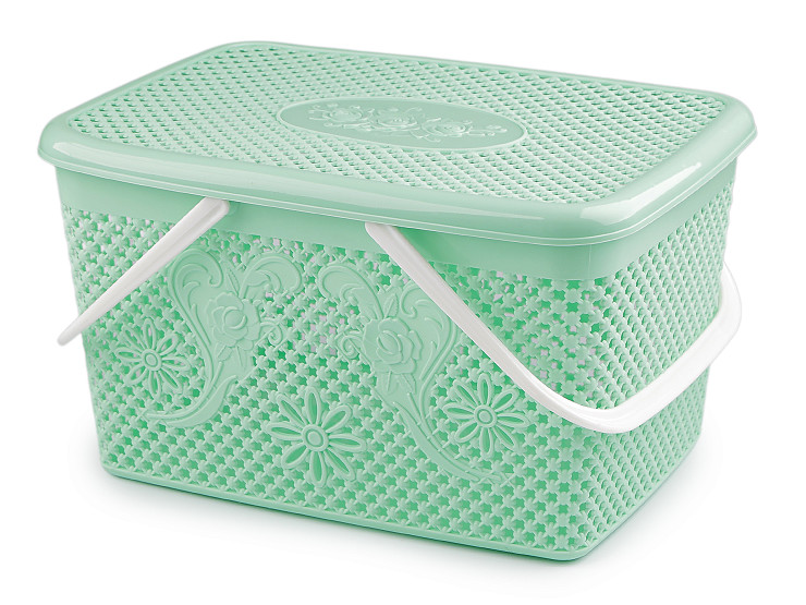 Plastový košík s víkem 20x35 cm