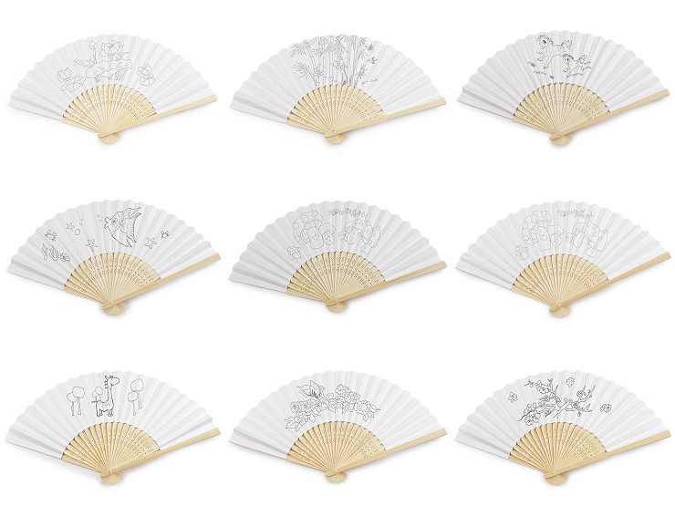 Children's hand fan for painting / decoration