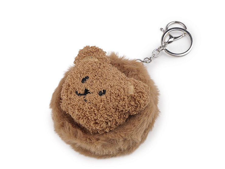 Plyšové kozmetické zrkadlo / prívesok na kabelku medveď, kapybara