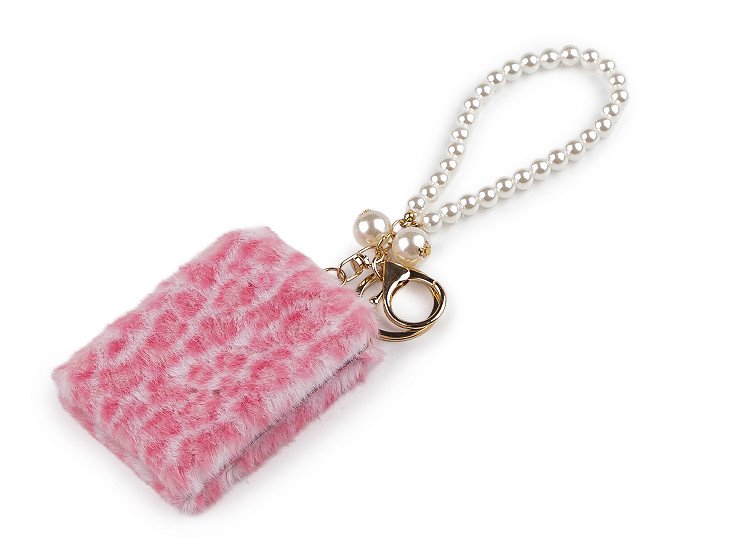 Plyšové kozmetické zrkadlo / prívesok na kabelku