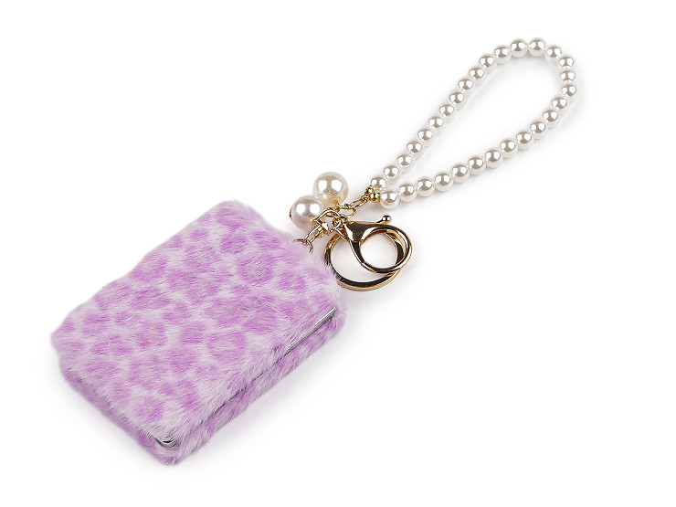 Plyšové kozmetické zrkadlo / prívesok na kabelku