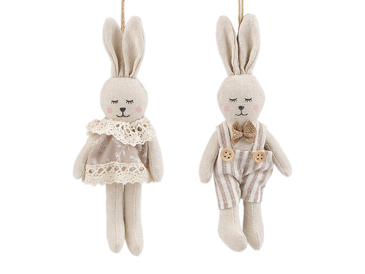 Textilní velikonoční zajíček k zavěšení