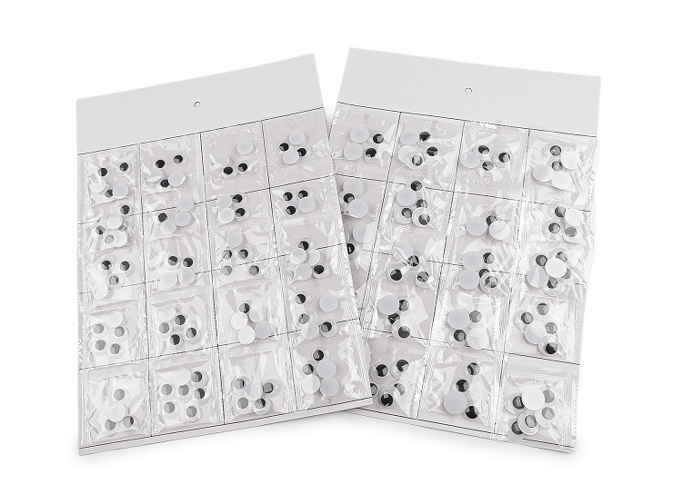 Oczy plastikowe do przyklejenia z ruchomą soczewką Ø15; 18 mm