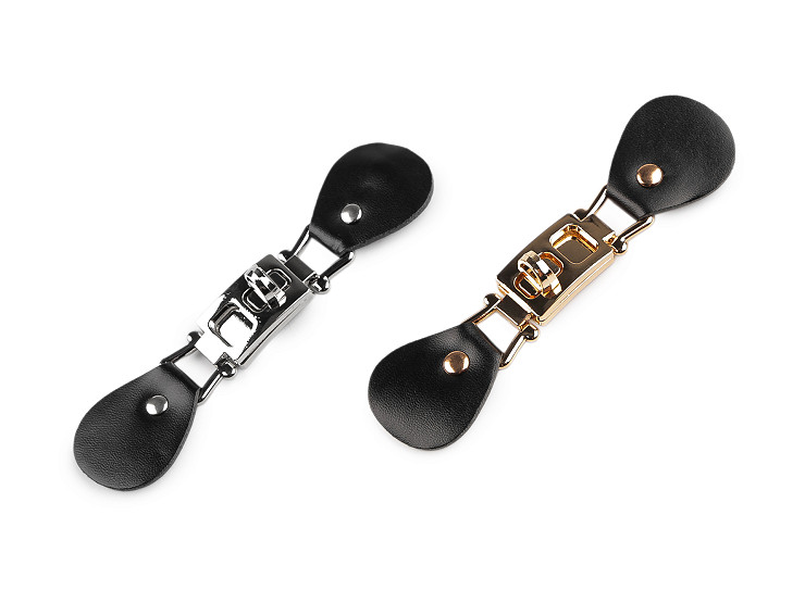 Zapínanie z eko kože na kabelky, odevy 3x12 cm