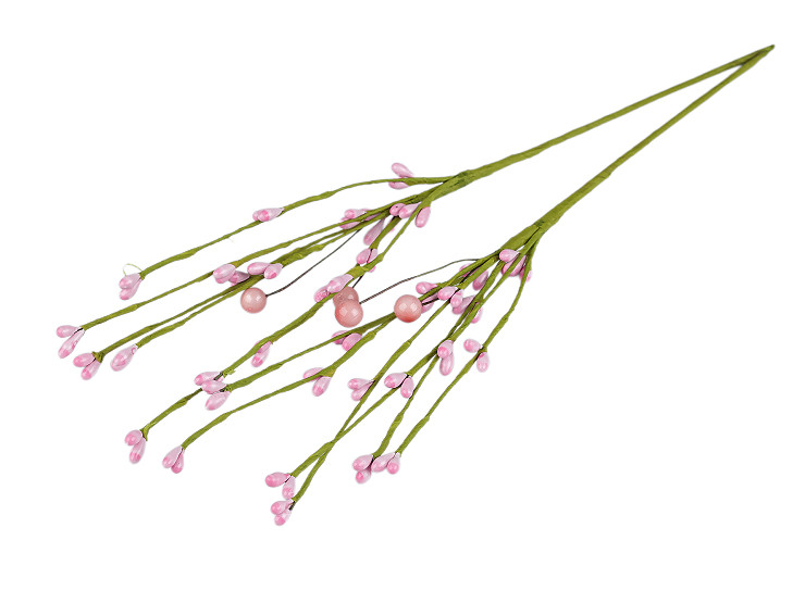 Umelá vetvička s púčikmi na drôtiku tvarovateľná