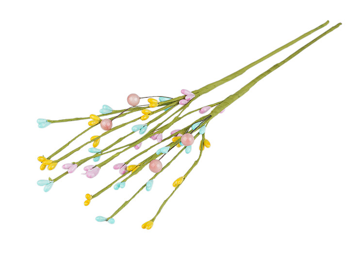 Umelá vetvička s púčikmi na drôtiku tvarovateľná