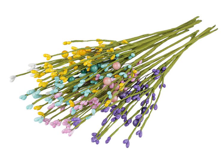 Umelá vetvička s púčikmi na drôtiku tvarovateľná