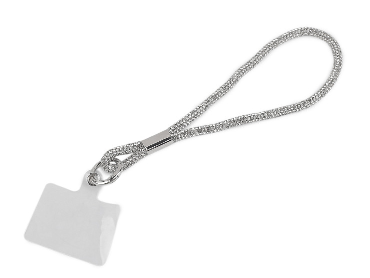 Strasszköves mobil és kulcstartó pánt műanyag betéttel