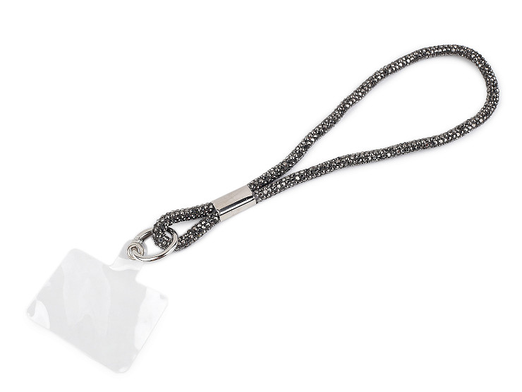 Strasszköves mobil és kulcstartó pánt műanyag betéttel