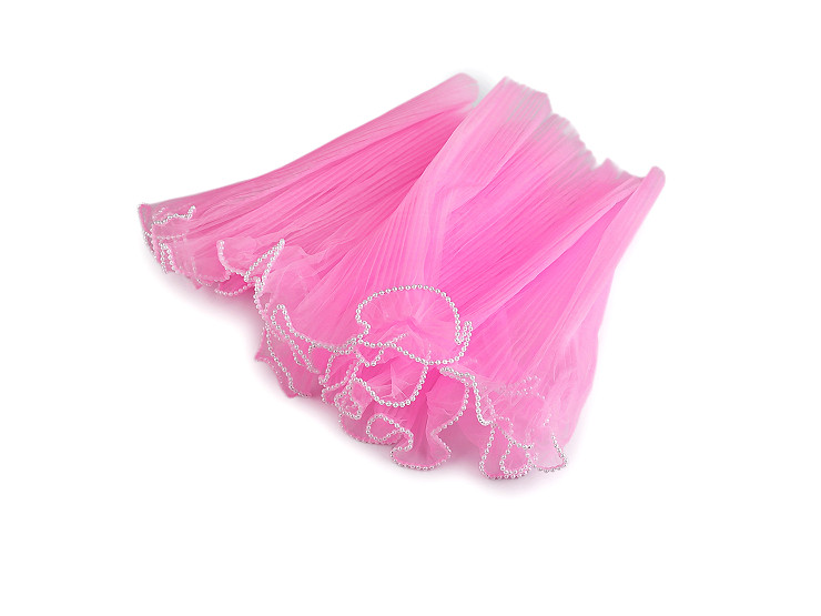 Virágos organza mandzstta gyöngyökkel 28 cm széles