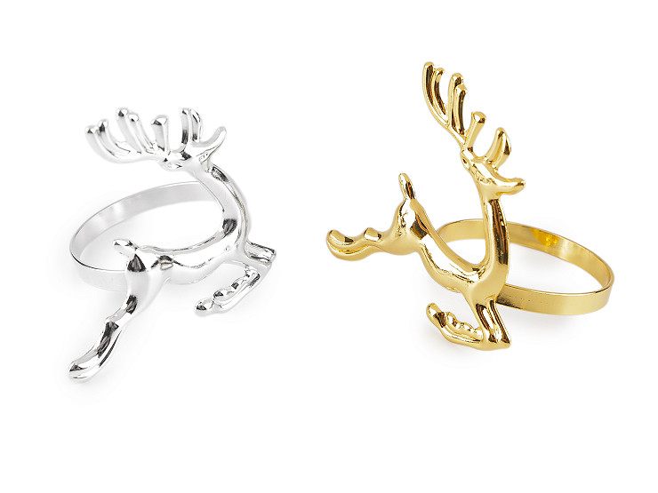 Kovový krúžok na obrúsok vianočný jeleň