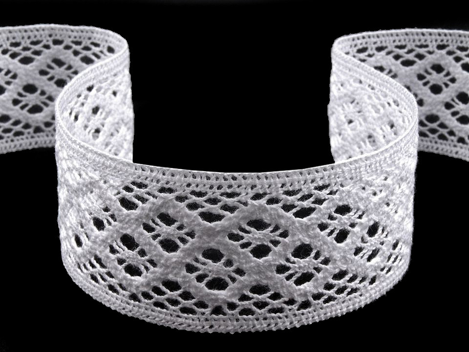 Baumwoll-Klöppelspitze 63mm Breit - Meterware Für DIY Projekte