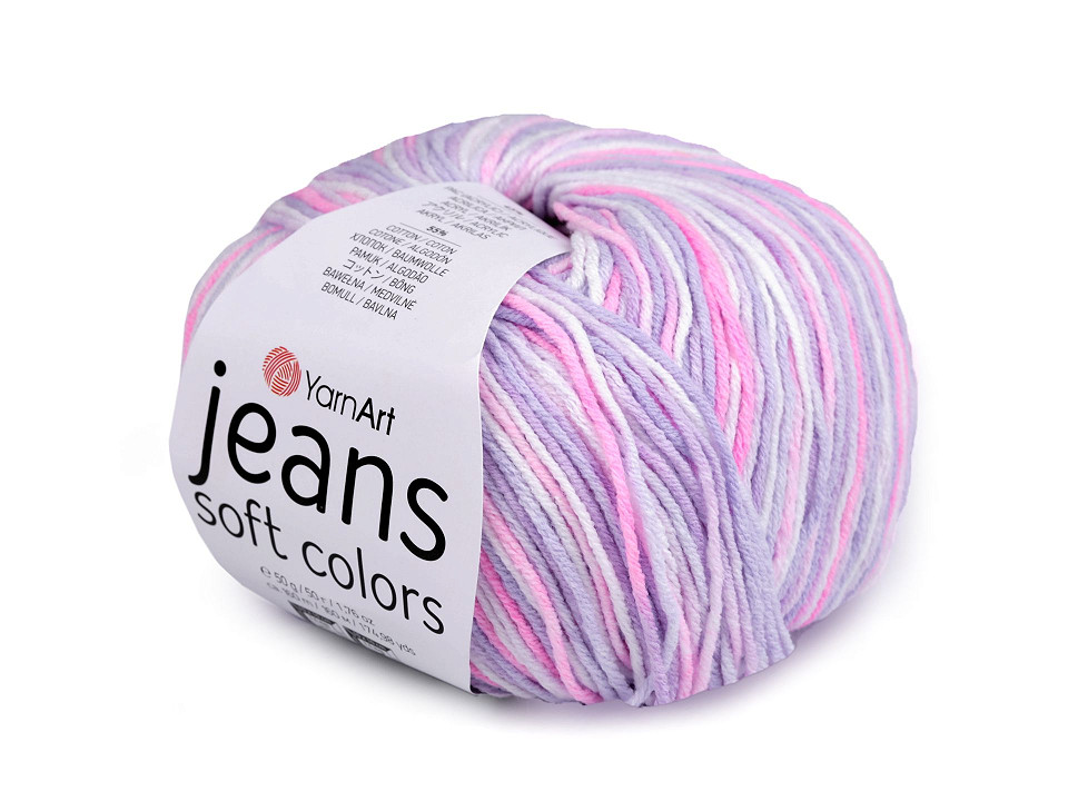 Filato per maglieria Jeans, colore delicato, peso: 50 g