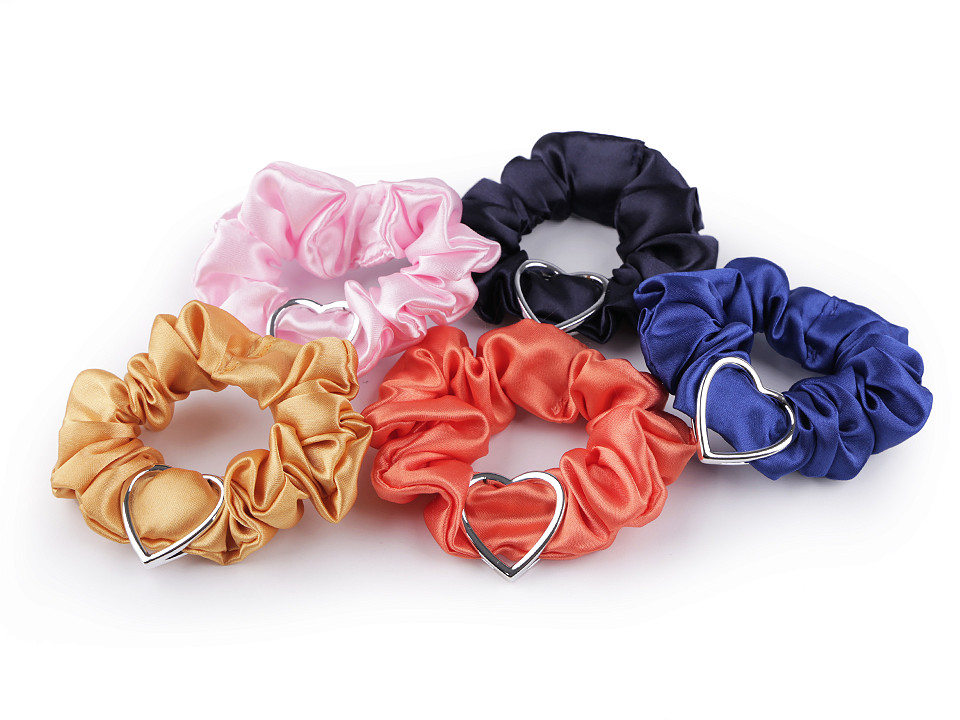 Satin scrunchie hair band / heart bracelet | STOKLASA Haberdashery and  Fabrics