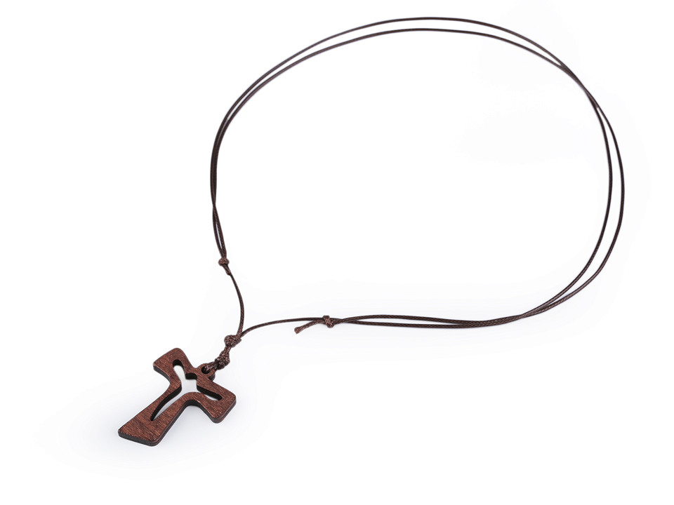 STOBOK Collana Con Pendente A Croce In Legno Marrone Chiaro - Gioiello Religioso Cristiano - 5