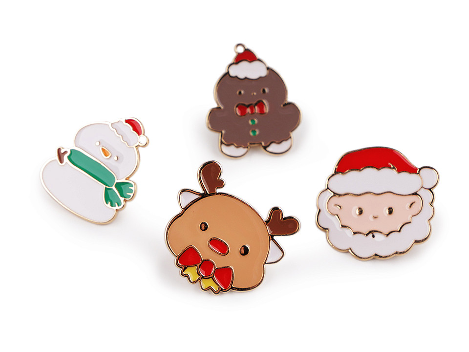 Produktbild von Weihnachtsbrosche, 6 Stück Brosche Weihnachten Aus Legierungs