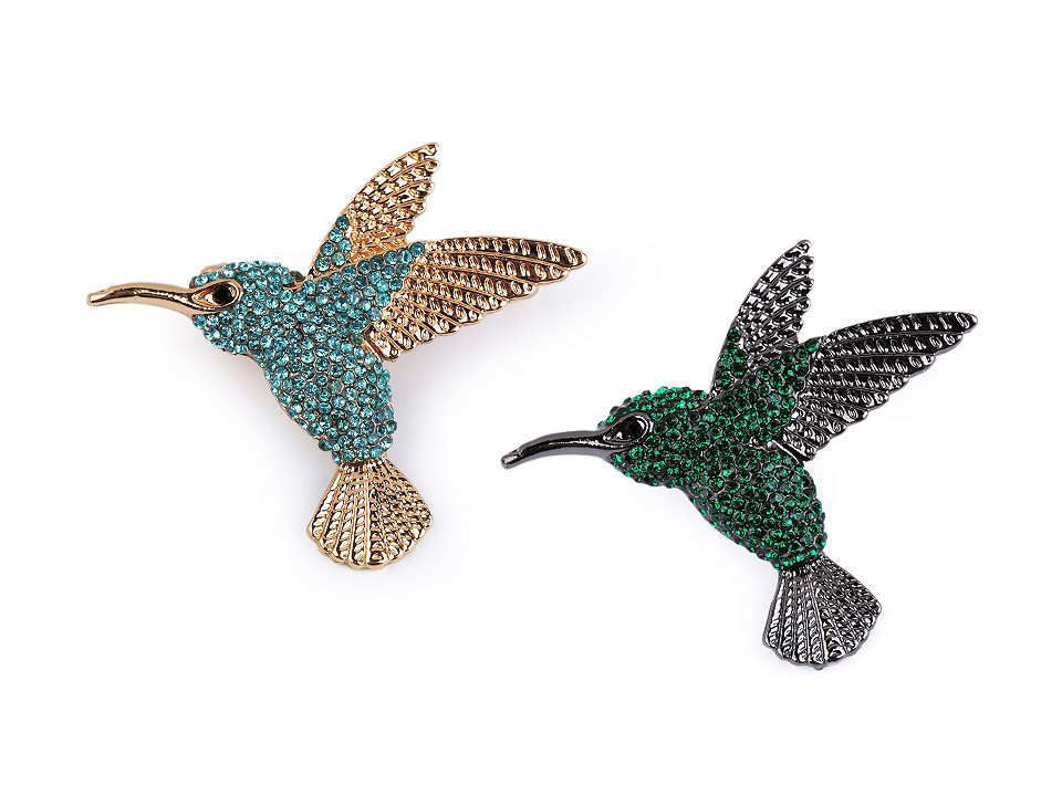 Ancienne Broche Colibri Peinte Sur Celluloid - Occasion Bon état D'usage