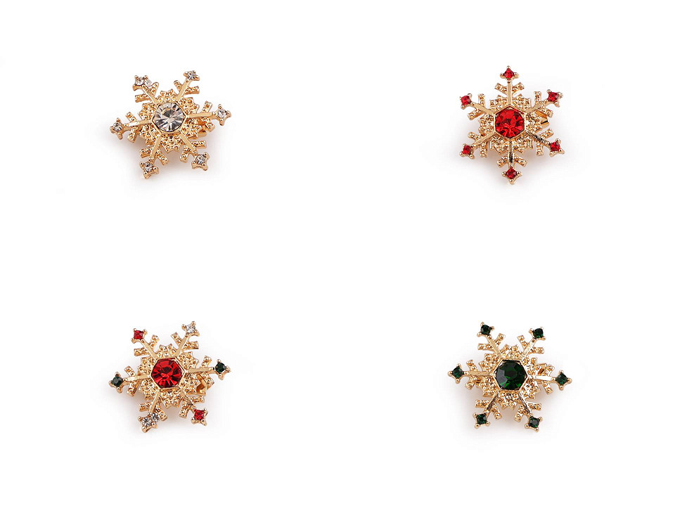 Nifocc Lot De 2 Broches En Forme De Flocon De Neige Avec Strass Et Fleurs Pour Mariage, Pour Robe, Vêtements, Manteaux, Fêtes, Bijoux, Cadeaux - Doré/ Argenté