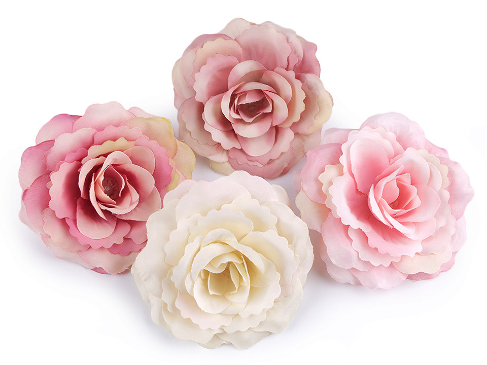 Künstliche Blume Rose Ø 8 cm | STOKLASA Textilkurzwaren und Stoffe