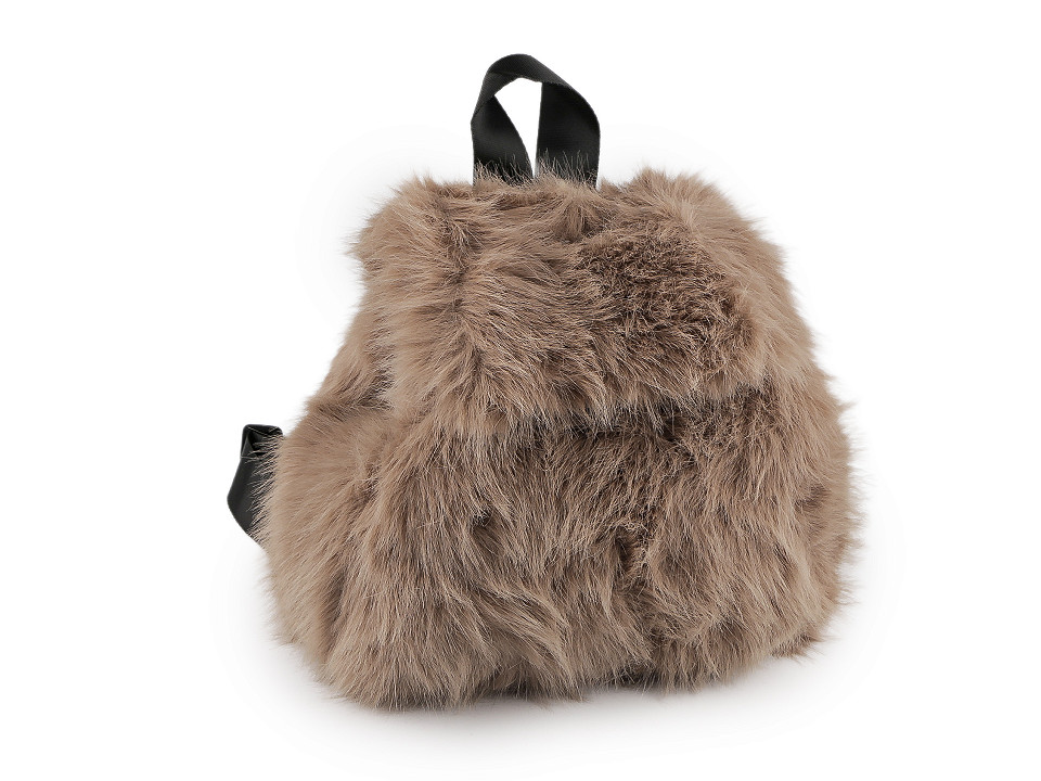 Devilsmood　MUTE BEAST FUR BACKPACK ブラウン Fur backpack 27x30 cm | STOKLASA Haberdashery and Fabrics