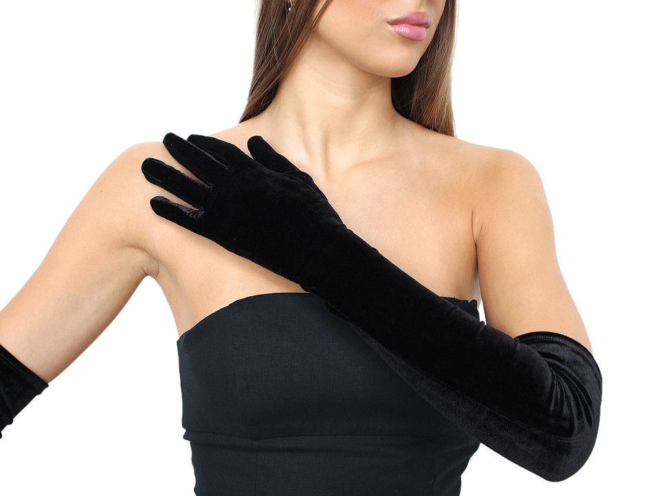 Gants Longs En Velours Noir Pour Femme - Taille Unique - Déguisement, Soirée, Costume - Marque Smiffys