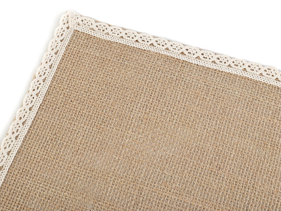 Jute Placemats with Lace 30x40 cm STOKLASA Haberdashery and Fabrics