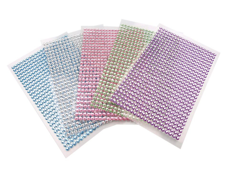 Strasssteine selbstklebend am Klebestreifen Ø4 mm STOKLASA Textilkurzwaren und Stoffe