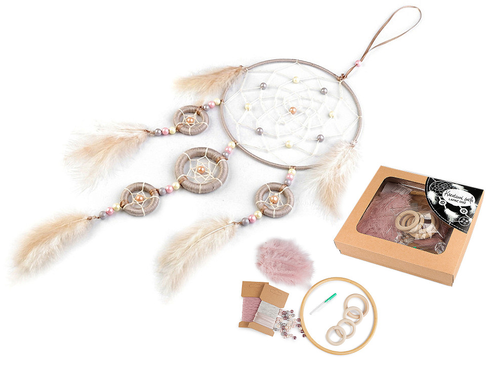 Kit Attrape Reve A Fabriquer INFUNIY - Lot De 2 Attrape-rêves Blancs En Crochet - Kit De L'attrape Coeur