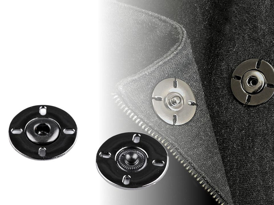 12 Bottoni Automatici Grandi 21mm In Metallo Nero Opaco | Kit Di Chiusure A Pressione Per Cucito Fai Da Te Su Giacche, Cappotti, Borse E Denim | Antiruggine E Facili Da Cucire