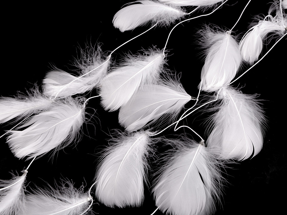 SPRINGOS Guirlande à plumes, blanche 600 cm, pour mariage