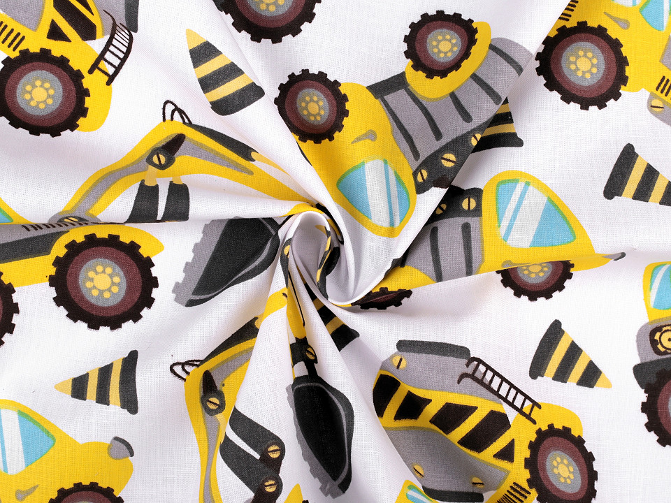 Cotton Fabric / Canvas Excavator STOKLASA Haberdashery and Fabrics