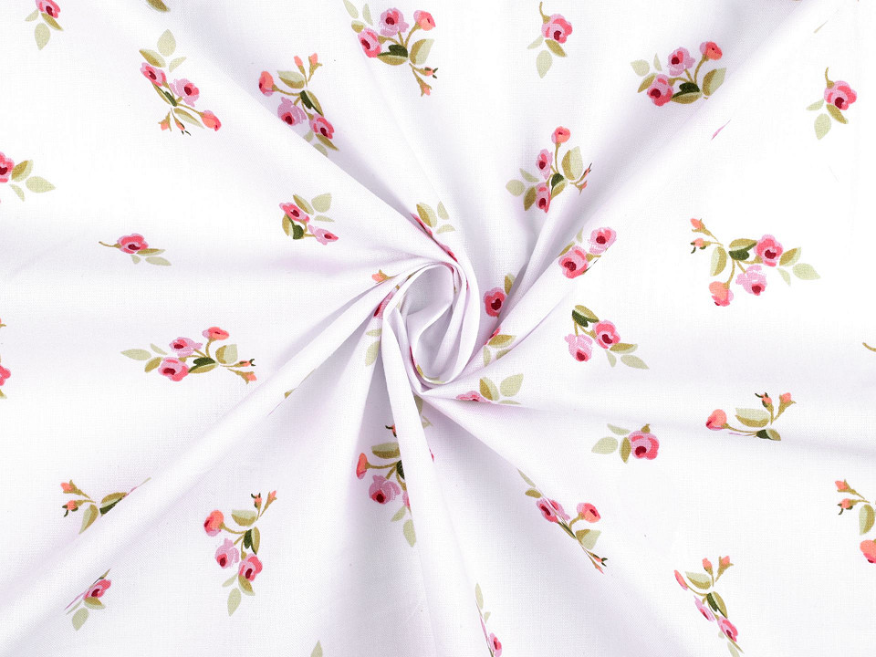 Bavlněná látka / plátno růžičky | STOKLASA textilní galanterie a látky