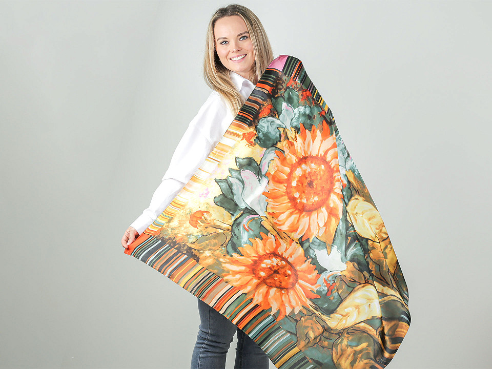 小物 evening scarf in silk satin Satin Scarf, Silk Hair Wrapping Scarf 90x90 cm | STOKLASA