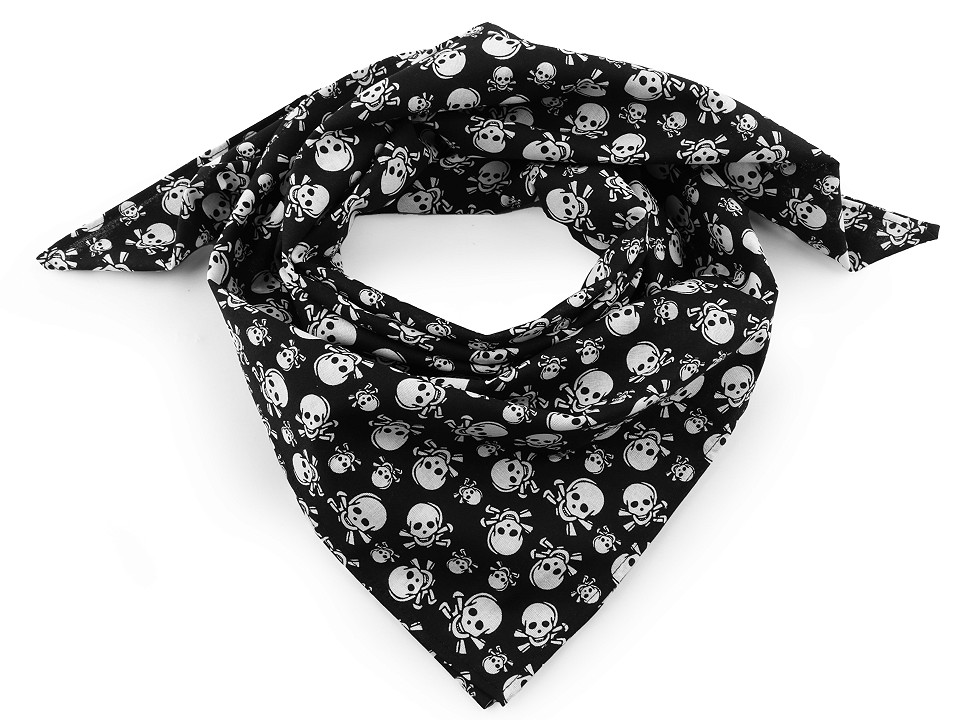 Cotton biker skull scarf 65x65 cm | STOKLASA Haberdashery and Fabrics