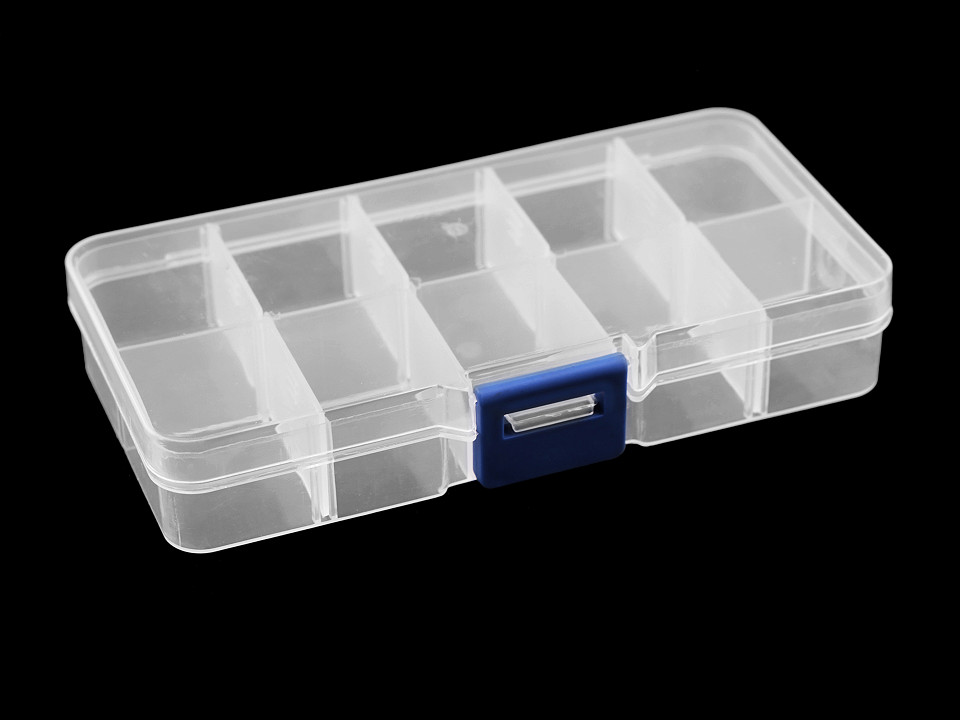 Contenitore in plastica / scatola portaoggetti, dimensioni: 6,8 x 12,7 x  2,2 cm