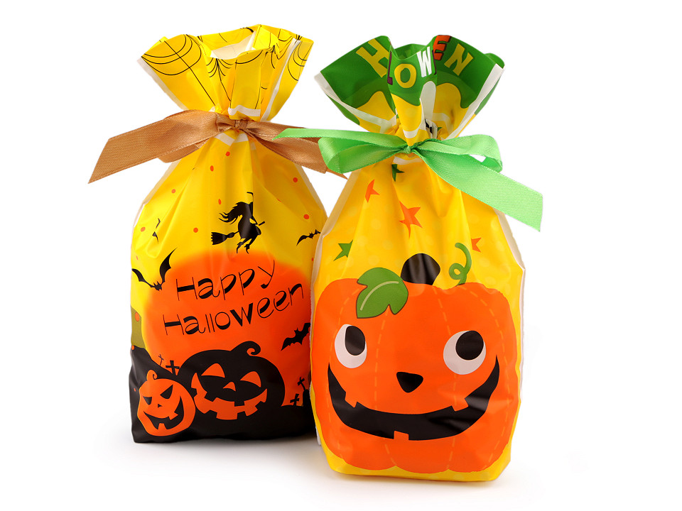 120 Sacchetti Regalo Halloween Per Caramelle + 140 Fascette | 6 Design A Tema, 27x13 Cm | Per Feste E Bomboniere