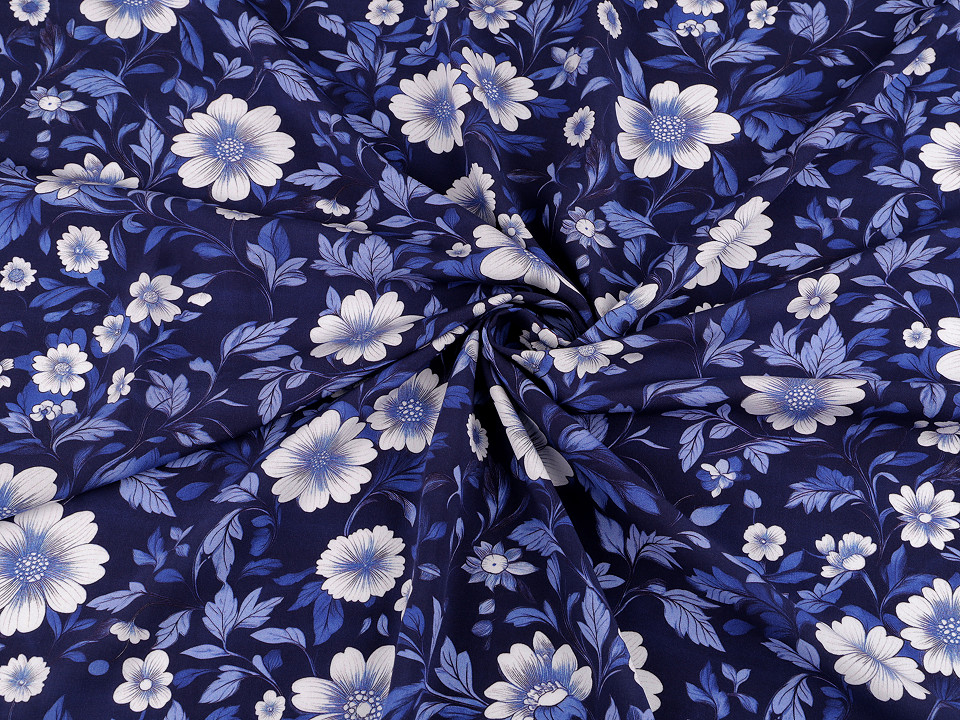Bavlněný popelín silk oděvní květy