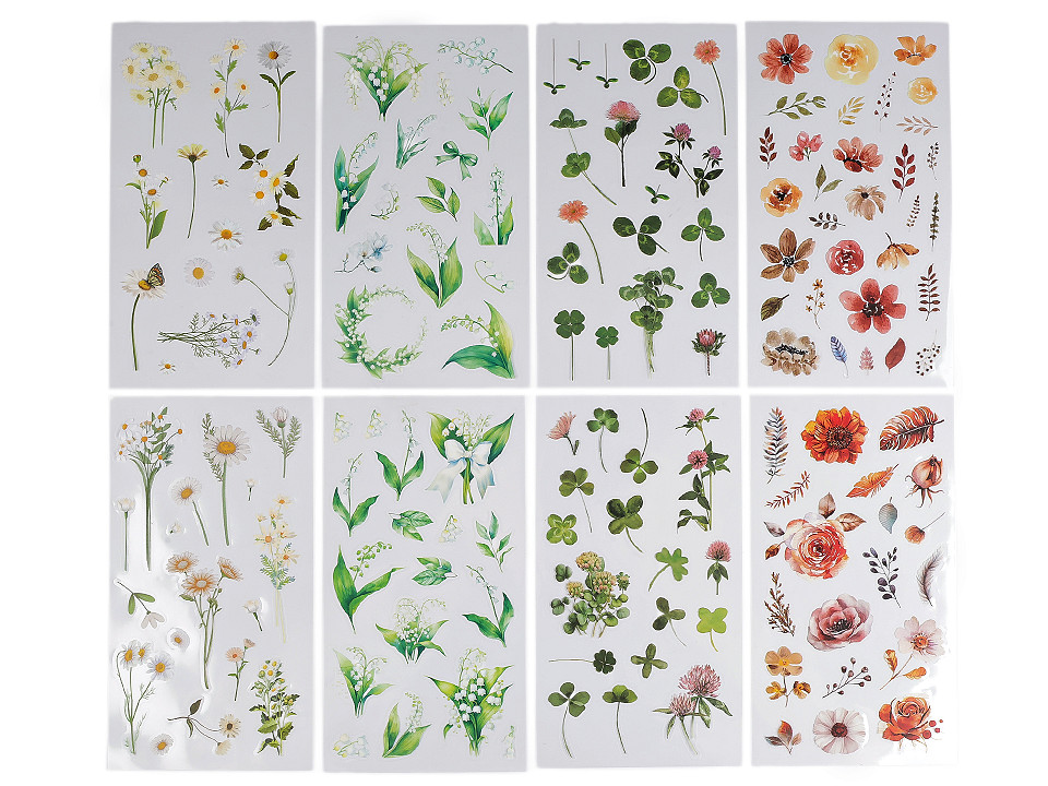 Autocollants transparents Fleurs et plantes Mercerie et Tissus