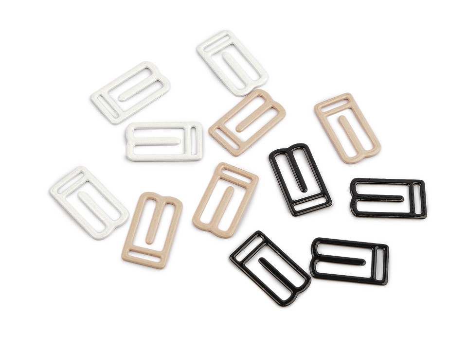 Kovová spona / pomůcka na skrytí ramínek podprsenky lakovaná průvlek 10 mm (10 ks)